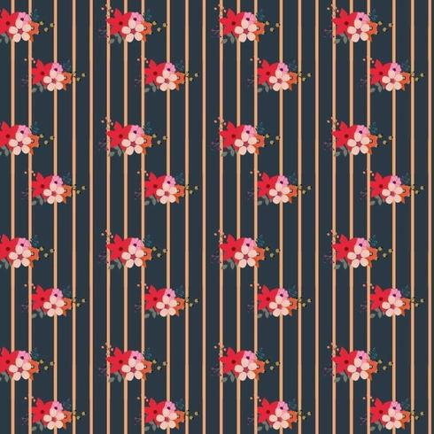 Striped floral pattern design vector