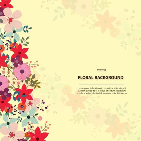 floral background template design vector