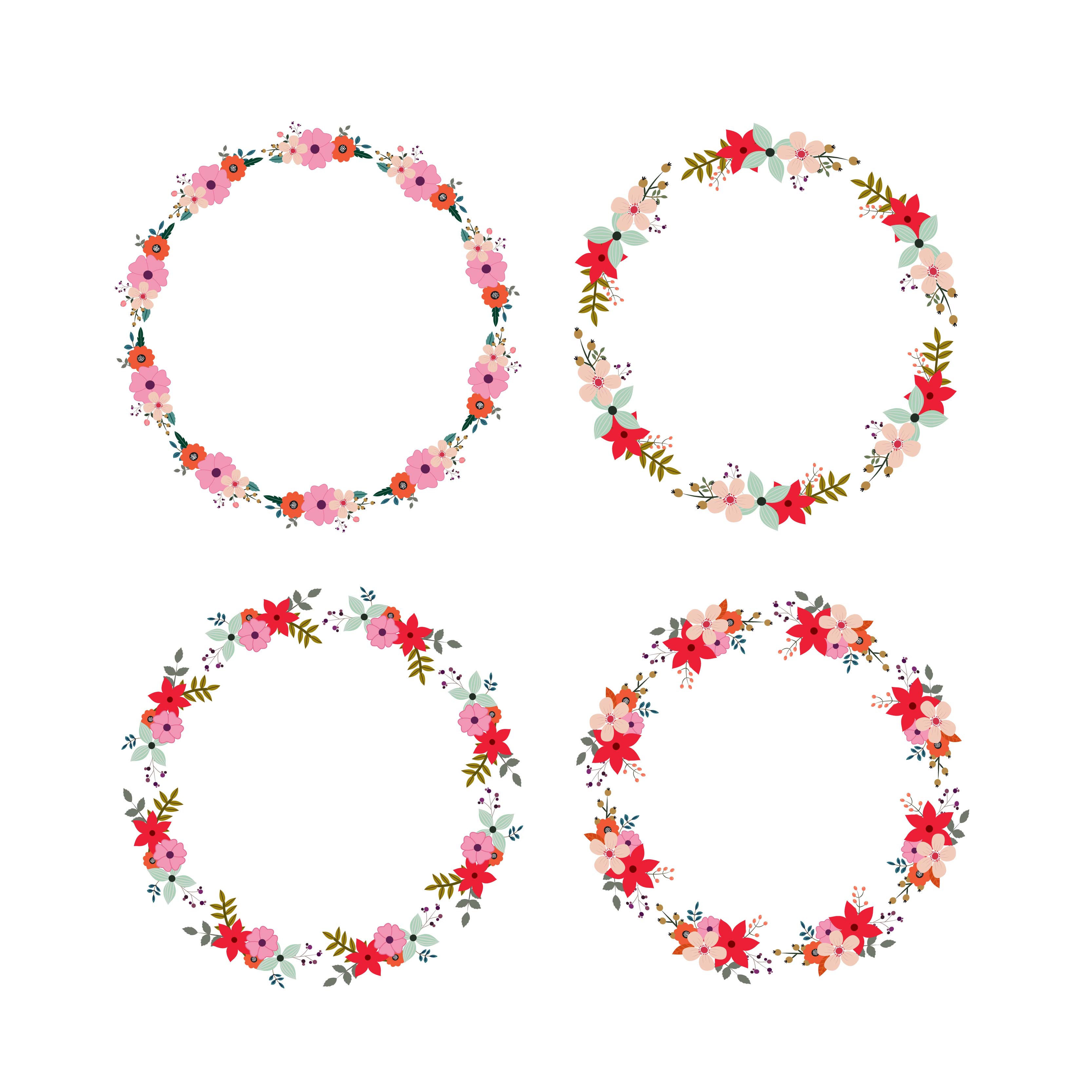Download Set of round floral frames 690697 - Download Free Vectors ...
