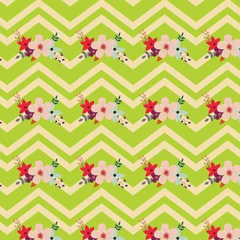 diseño floral con rayas en zig zag vector