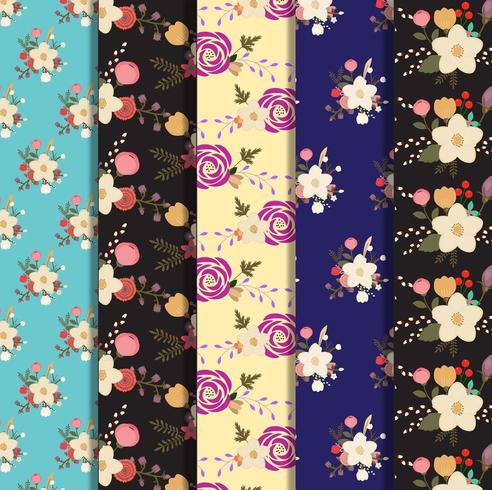 Set of floral background collection vector