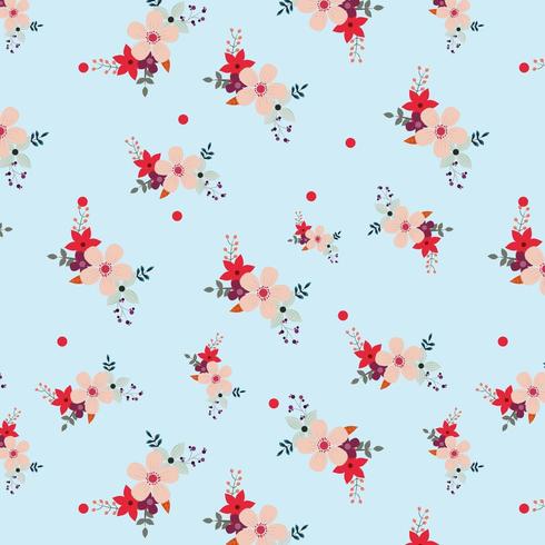 floral light blue background design vector