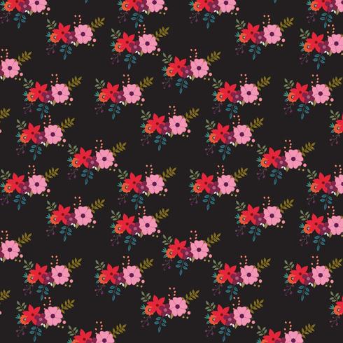 Dark floral background design vector