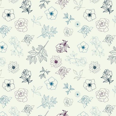 floral outline background design vector