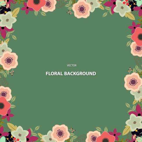 Square floral frame  vector