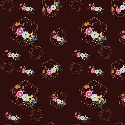 floral geometric background design vector