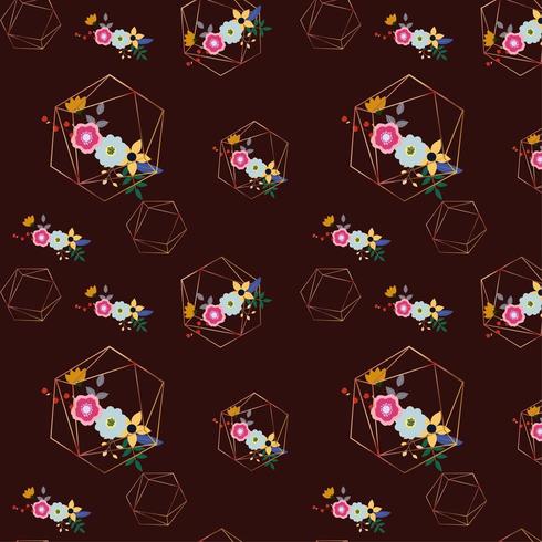 floral geometric background design vector