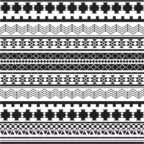 Black and white tribal shapes patter vector