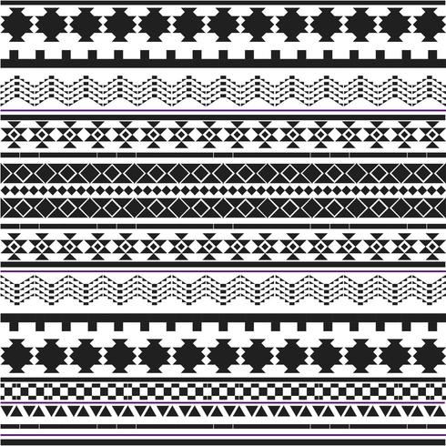 Black and white tribal shapes patter vector