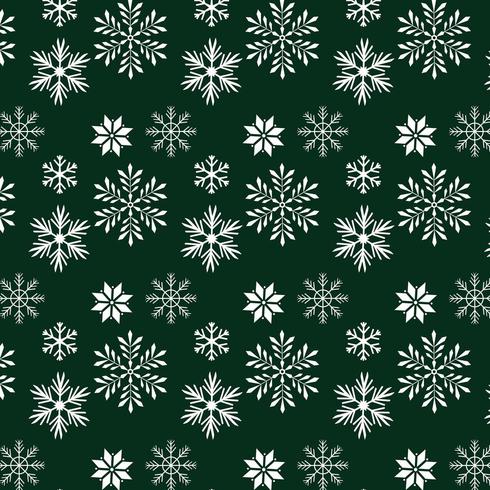 copos de nieve en diseño de fondo verde vector