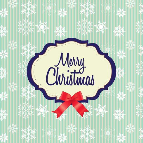 merry christmas card with snowflake pattern vector