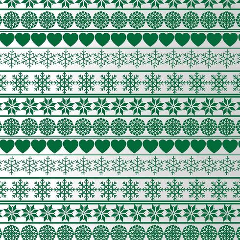 christmas pattern with hearts and snowflakes vector