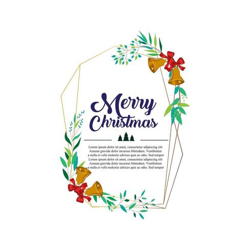 merry christmas geometric frame vector