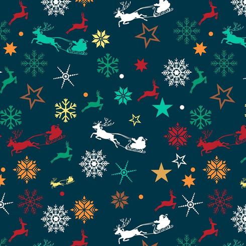 christmas background design with santa and sleigh vector