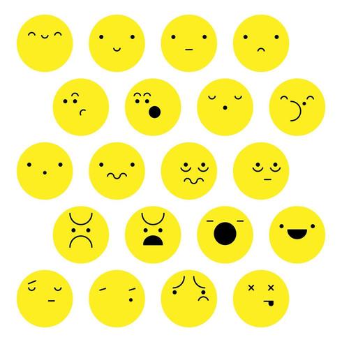 Faces and human emotions set vector