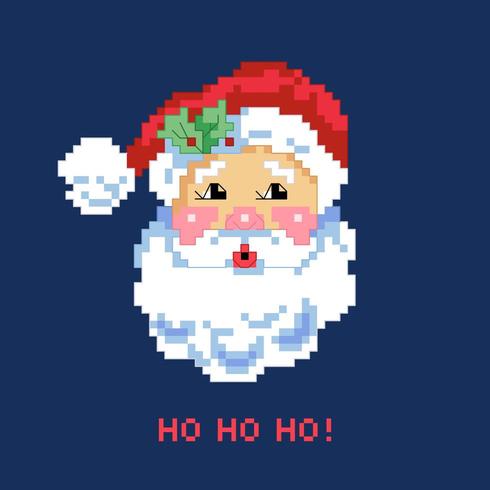 Pixel Art Santa Retrato vector