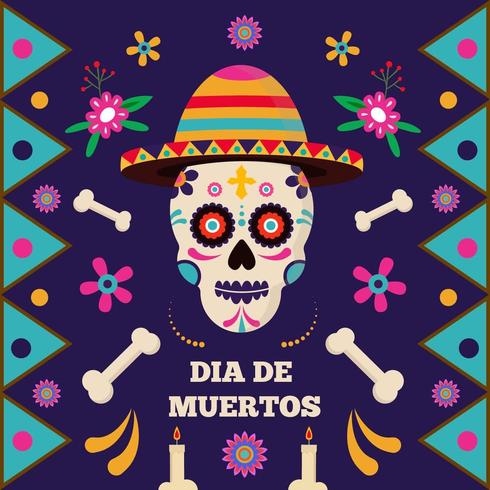 Dia de muertos background vector