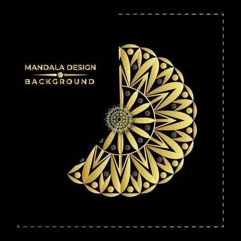 Diseño elegante del vector del fondo de la mandala de oro