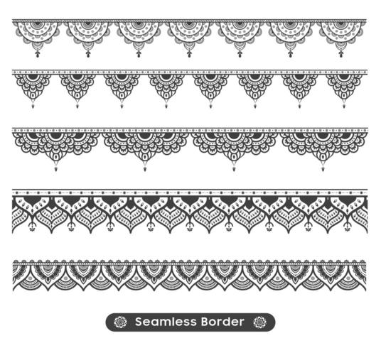 Seamless Mandala Border Set vector