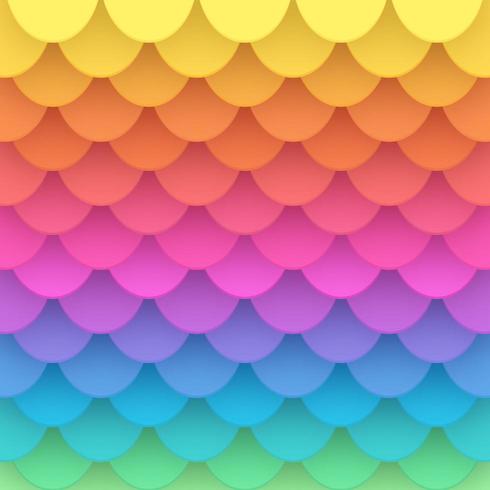 3D Rainbow Paper Fish Scale Vector Background