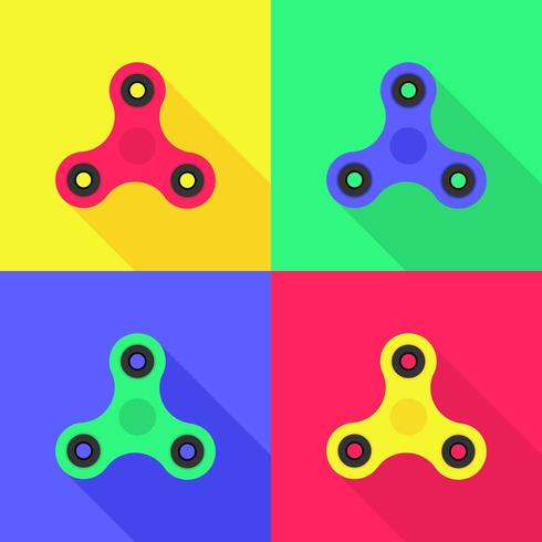 Iconos planos de mano Fidget Spinner vector