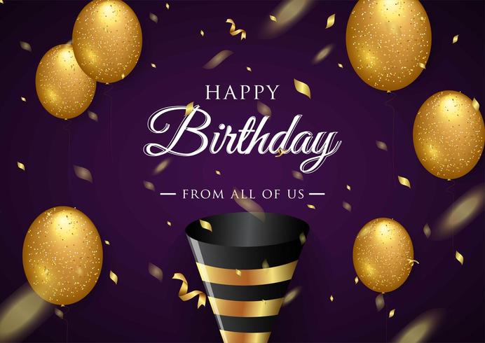 Happy Birthday celebration typography design for greeting card vector