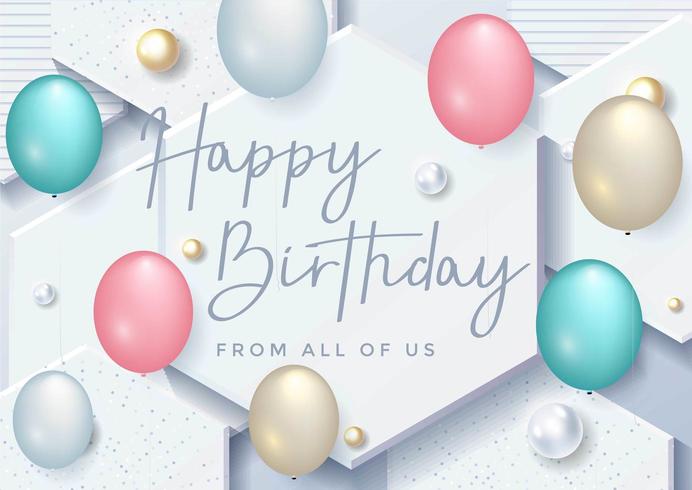 Happy Birthday celebration typography design for greeting card vector