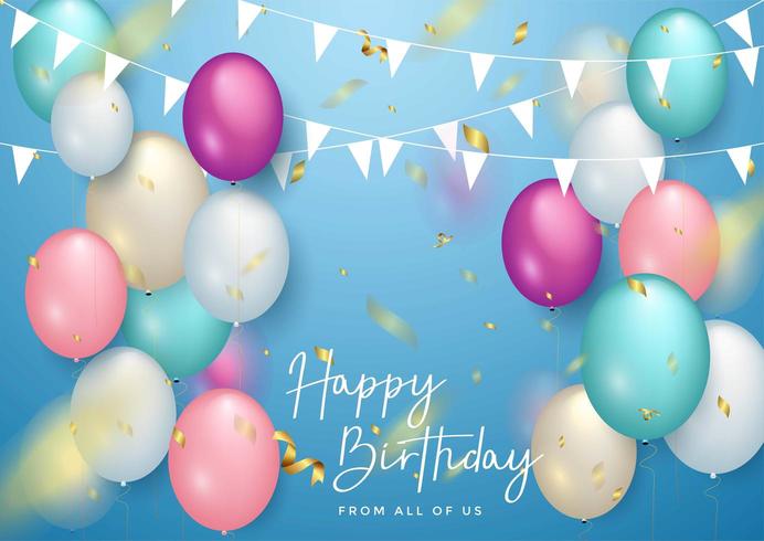 Happy Birthday celebration typography design for greeting card vector