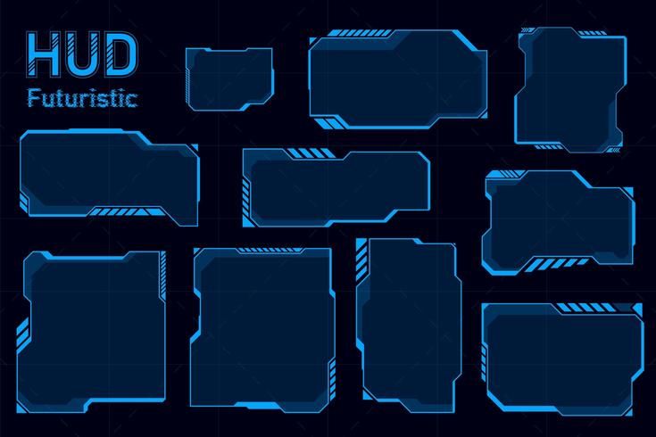 Futuristic HUD abstract set vector