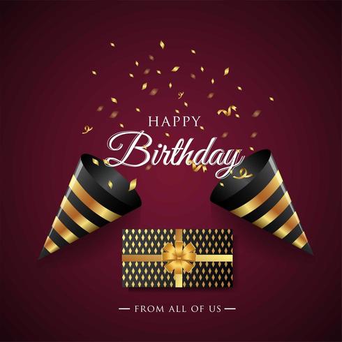 Happy Birthday celebration typography design for greeting card, poster or banner vector