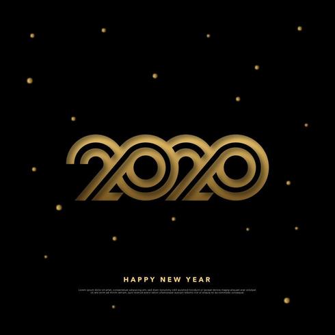Happy New Year 2020 Cut Paper Design  vector
