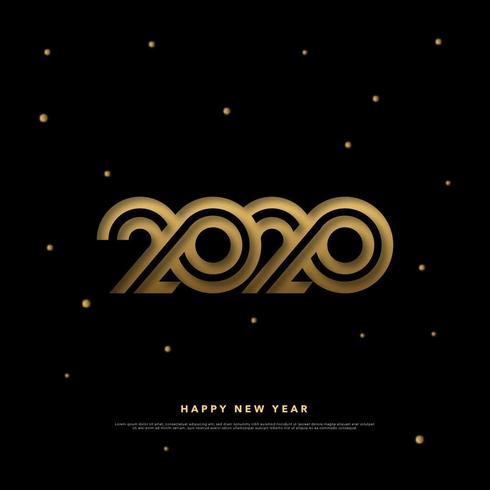 Happy New Year 2020 Cut Paper Design  vector