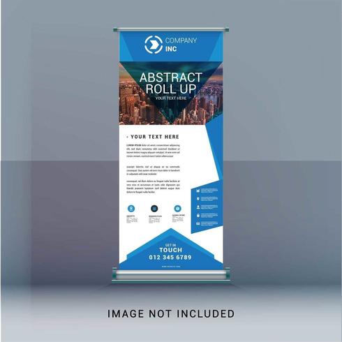 Blue roll up business banner vector