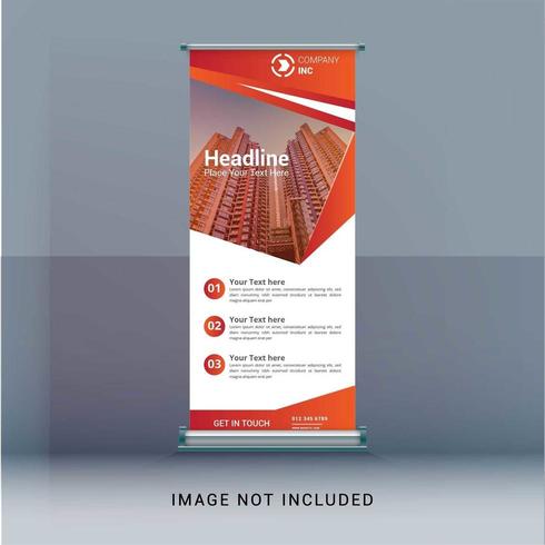 Orange roll up business banner vector