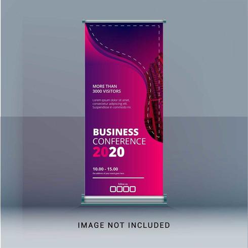 Pink Fluid Roll Up Banner vector