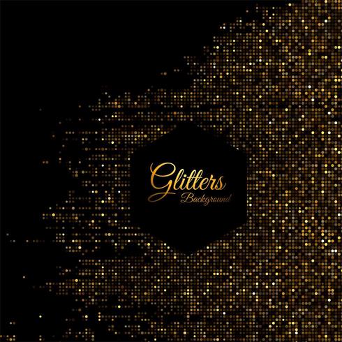 Glitter particles on black background vector