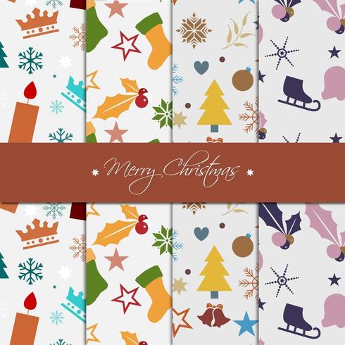 Christmas pattern paper collection vector