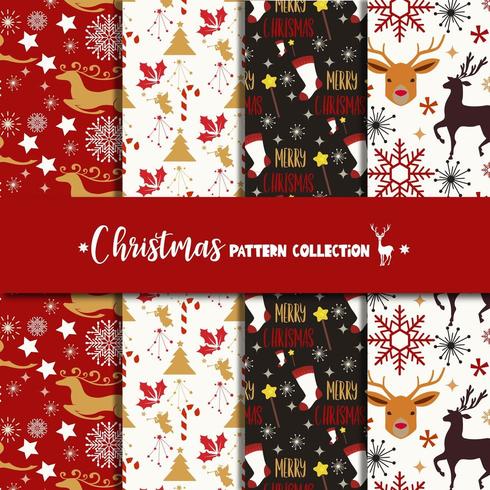 Set de colección de patrones navideños vector