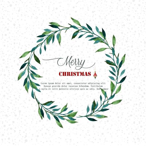 merry christmas leaf frame vector