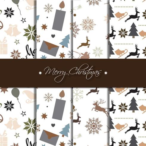 Dark Christmas pattern collection vector