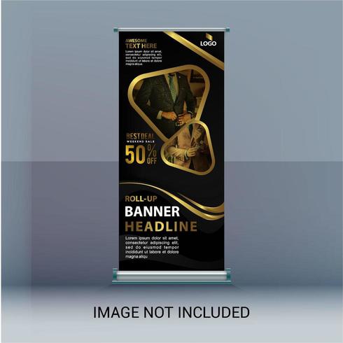 Roll Up Gold Sale Banner vector