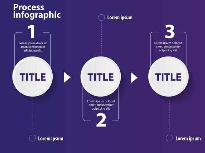 Plantilla de presentación empresarial infografía con 3 pasos. vector