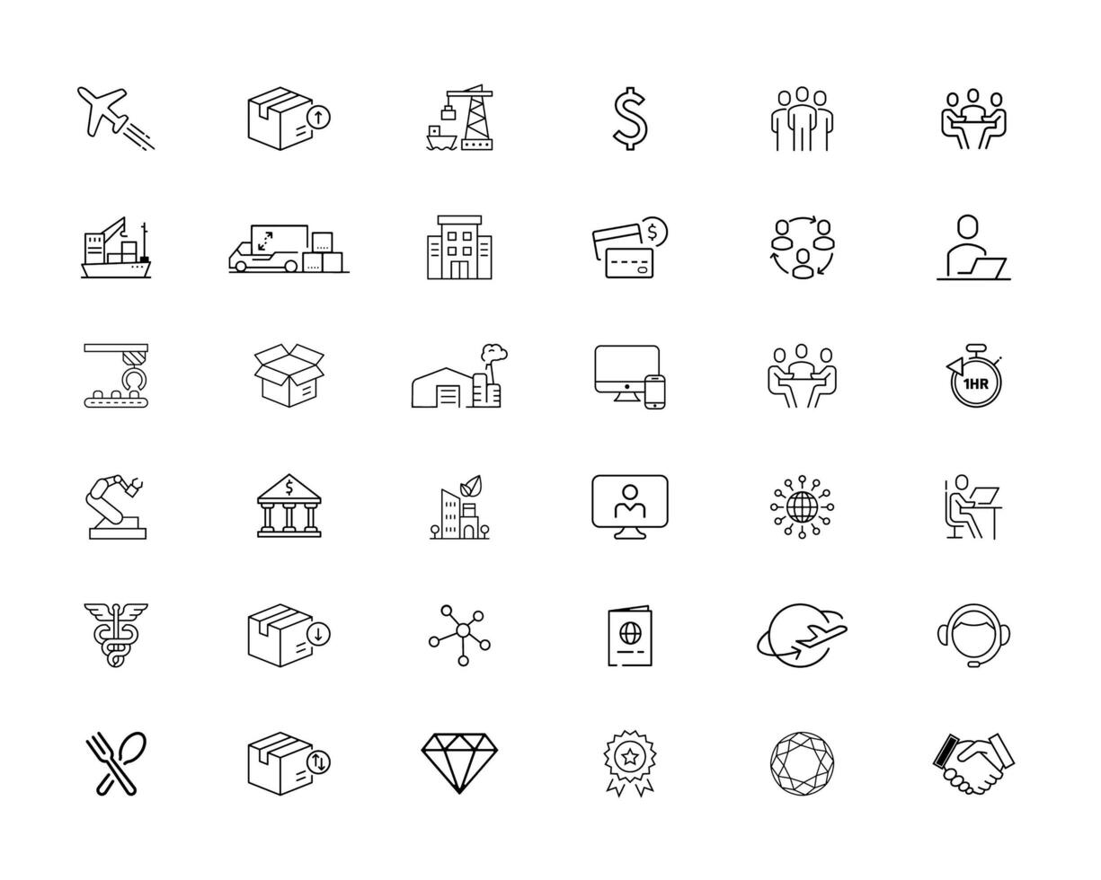 36 conjunto de iconos de negocios mixtos vector