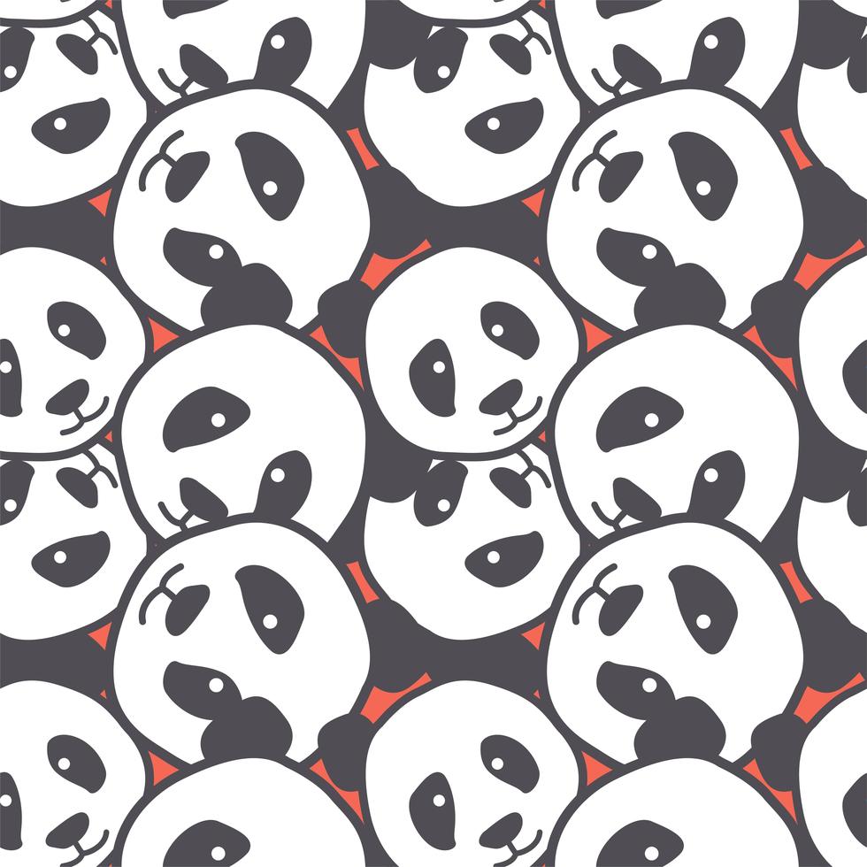 panda head doodle seamless pattern background 691076 Vector Art at Vecteezy