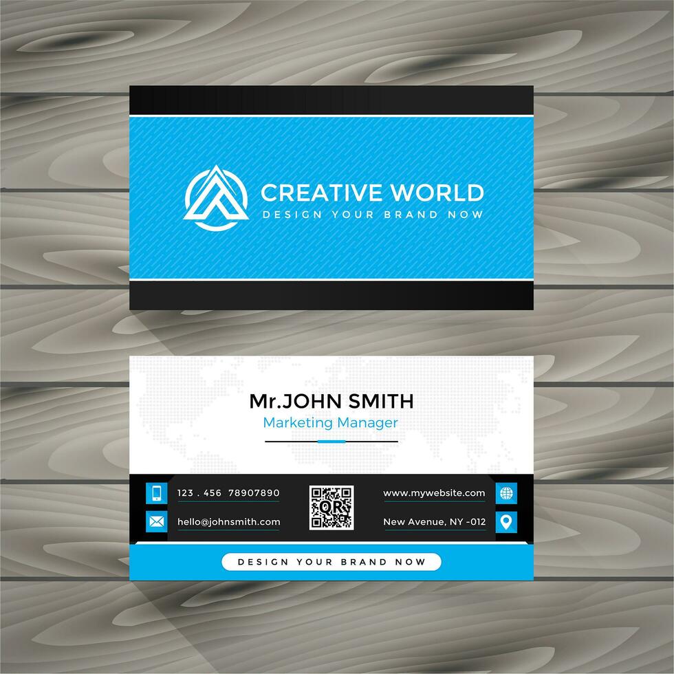 Blue and white business cards vector