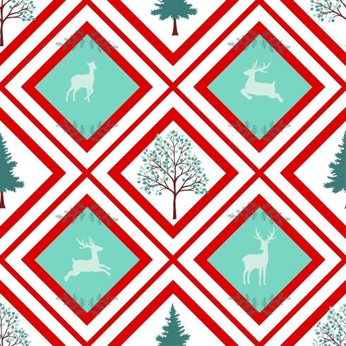 Christmas holiday seamless pattern on geometric background vector