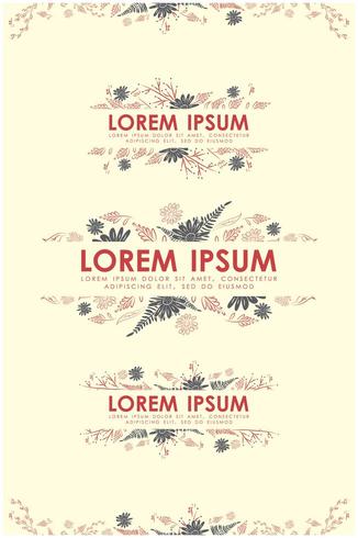 floral hand drawn frames and scroll elements. vector