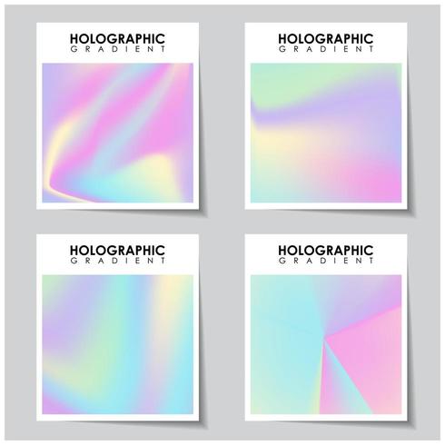 holographic flyer background set vector