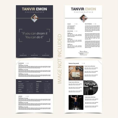 4 Page Resume CV Template vector