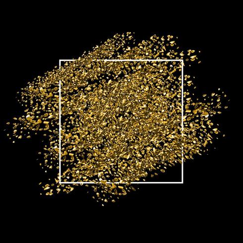 Gold glitter background with white frame  vector